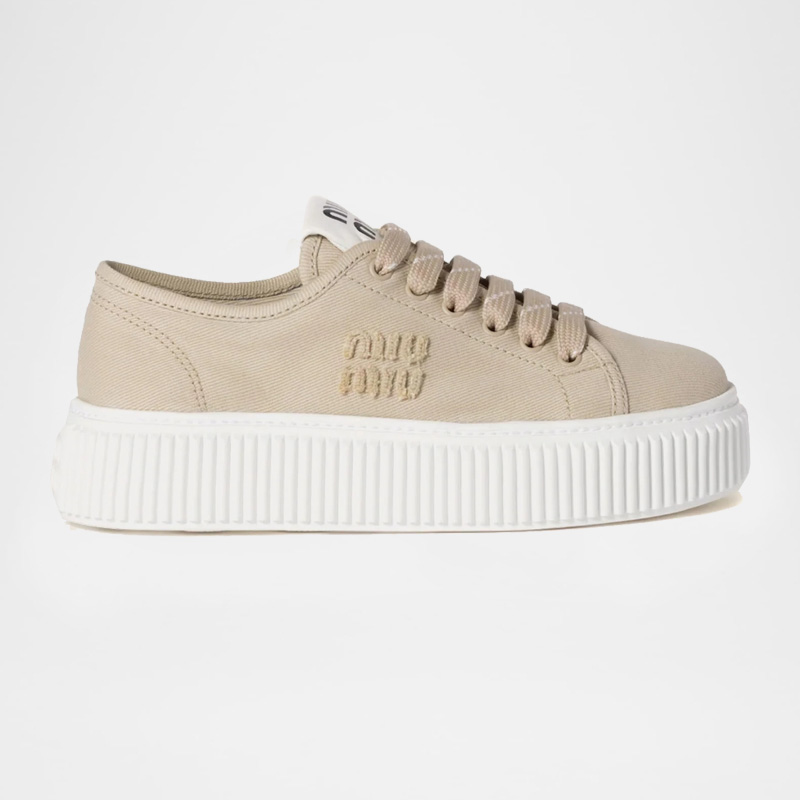 Denim with Logo Platform Sneaker