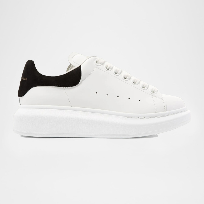 Suede-trimmed Leather Oversized Platform Sneaker