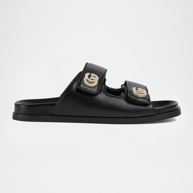 Crystal GG Leather Sandals