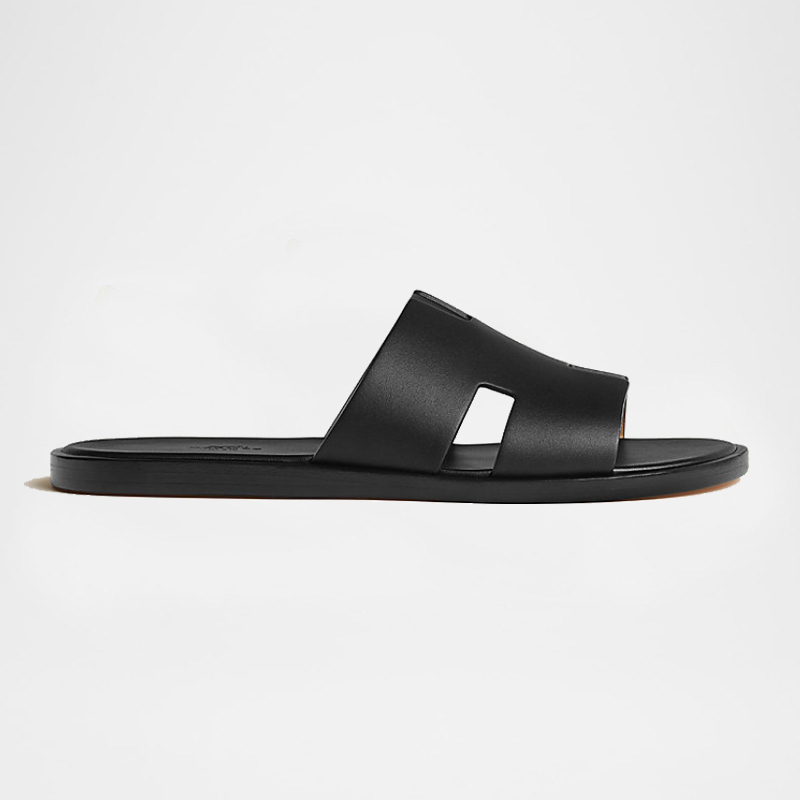 Izmir Smooth Leather Slides