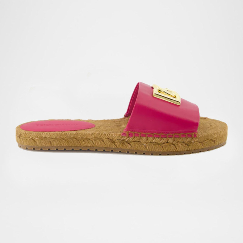 Leather Espadrille Slides