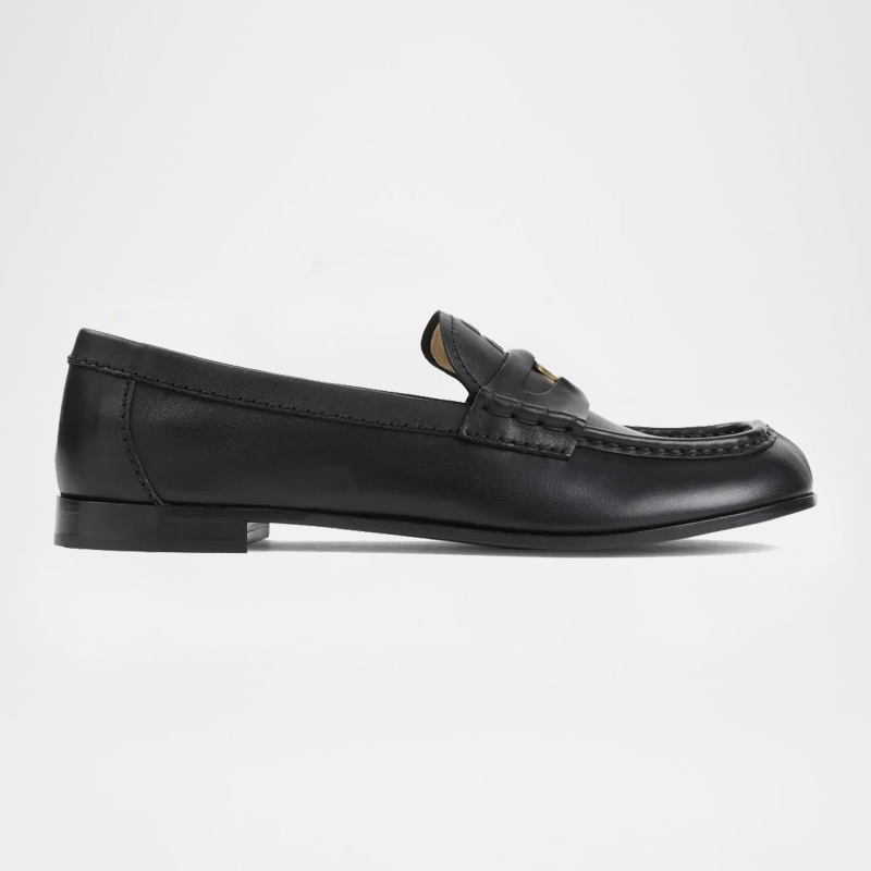 Brushed Leather Penny Loafers