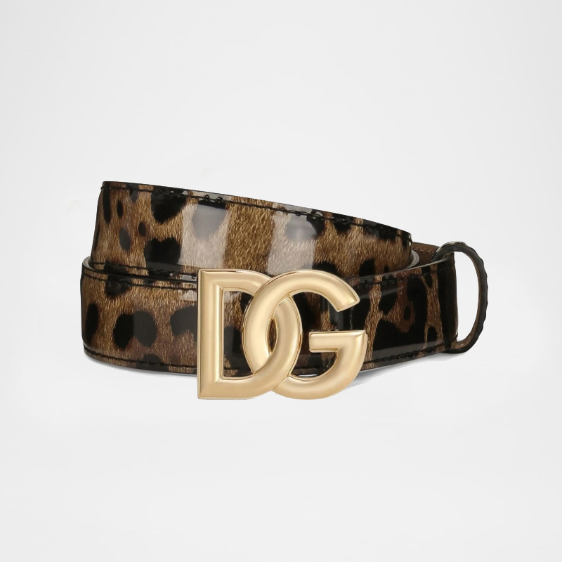 DG Leopard Print Leather Belt