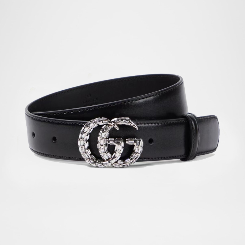 GG Crystals Marmont Leather Belt